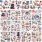 2 Sheets 4th of July Rub on Transfer Stickers (5.5 x 5.7 Inch)